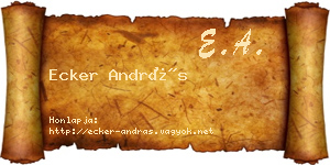 Ecker András névjegykártya