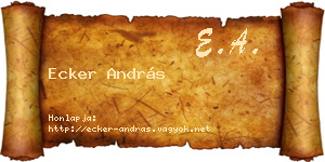 Ecker András névjegykártya